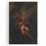 Baroque Angelic Struggle: Classic Art Print with Powerful Imagery