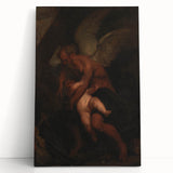 Baroque Angelic Struggle: Classic Art Print with Powerful Imagery
