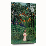 Exotic Forest Wall Art - Rousseau’s Vibrant Jungle Scene with Woman Decor