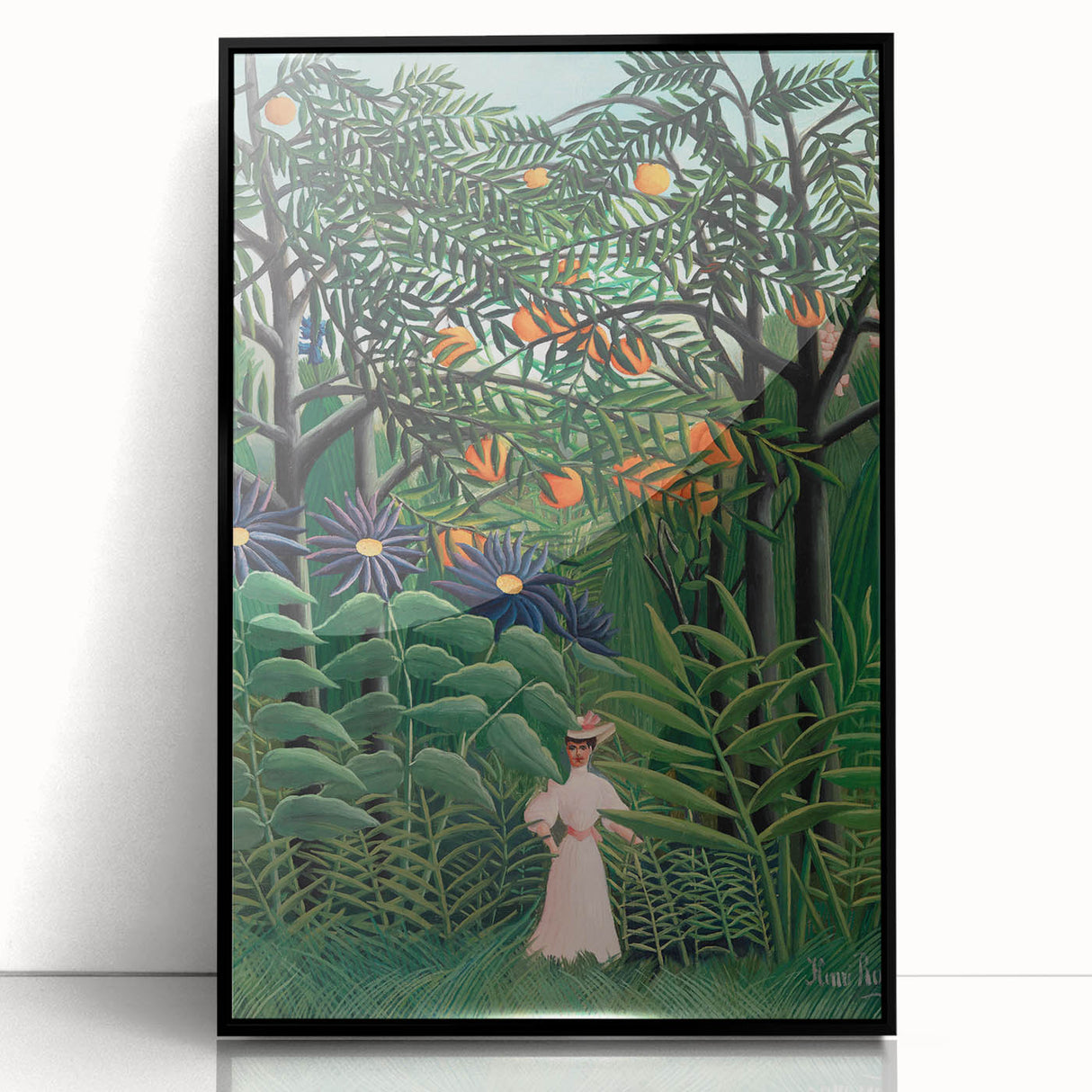 Exotic Forest Wall Art - Rousseau’s Vibrant Jungle Scene with Woman Decor