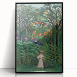 Exotic Forest Wall Art - Rousseau’s Vibrant Jungle Scene with Woman Decor