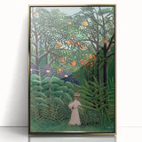 Exotic Forest Wall Art - Rousseau’s Vibrant Jungle Scene with Woman Decor