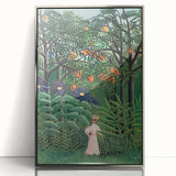 Exotic Forest Wall Art - Rousseau’s Vibrant Jungle Scene with Woman Decor