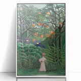 Exotic Forest Wall Art - Rousseau’s Vibrant Jungle Scene with Woman Decor
