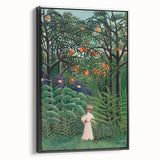 Exotic Forest Wall Art - Rousseau’s Vibrant Jungle Scene with Woman Decor