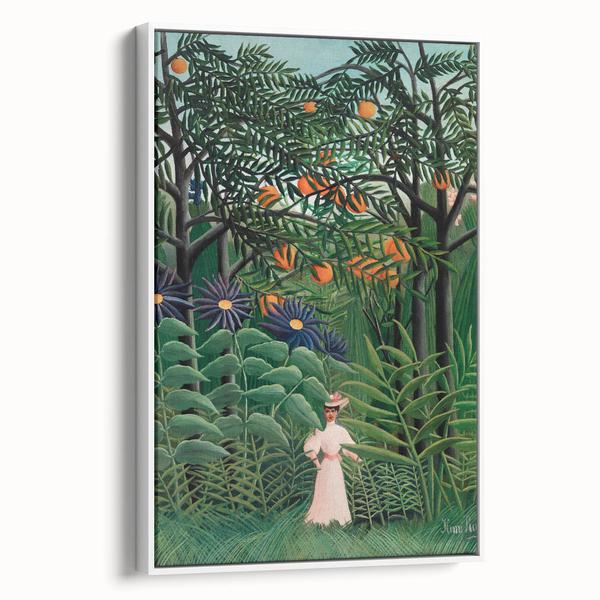 Exotic Forest Wall Art - Rousseau’s Vibrant Jungle Scene with Woman Decor