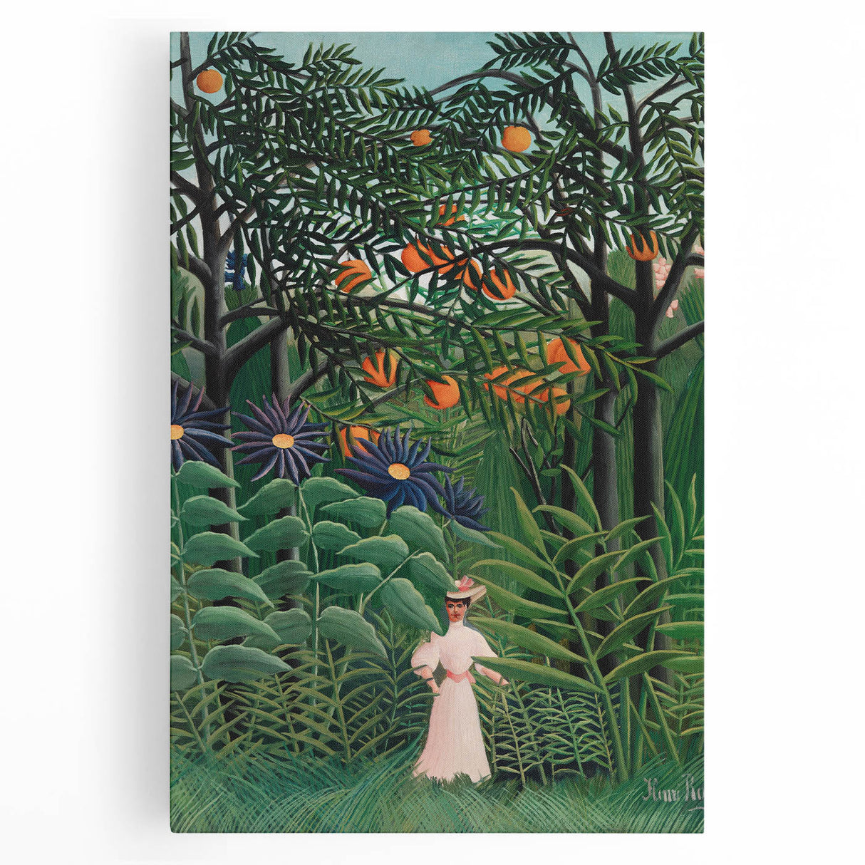 Exotic Forest Wall Art - Rousseau’s Vibrant Jungle Scene with Woman Decor