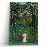 Exotic Forest Wall Art - Rousseau’s Vibrant Jungle Scene with Woman Decor
