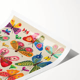 Colorful Butterfly Girls Room Wall Art – Kids Room Art Print