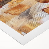 Art deco poster featuring a stylized fall landscape in orange and brown hues on rolled canvas, ideal for dining room decor.