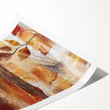 Extra large wall art featuring line art flowers in muted earth tones on a rolled canvas, ideal for large living room decor.