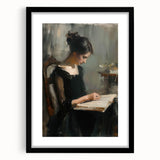 Abstract figurative frame featuring a sleek black mat, showcasing a modern, artistic design for contemporary home decor. Perfect for enhancing living spaces.