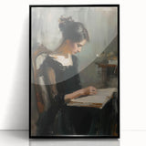 Framed abstract figurative art piece with a black acrylic finish, showcasing vibrant colors and modern design elements, perfect for contemporary home decor.