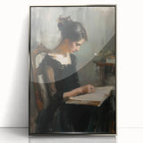 Framed silver acrylic artwork featuring an abstract figurative design, showcasing fluid shapes and modern aesthetics, perfect for contemporary home decor.