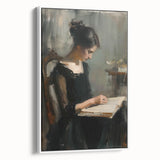 Framed abstract figurative canvas art in a white frame, showcasing vibrant colors and dynamic shapes, ideal for modern home decor or office space enhancement.