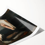 Abstract figurative rolled print showcasing vibrant colors and fluid shapes, perfect for modern decor. Packaged securely in a cardboard tube for protection.