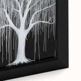 Close-up of an abstract floral framed canvas artwork showcasing vibrant colors and intricate details, ideal for modern home decor and artistic expression.