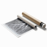 Colorful abstract floral design on a rolled print, showcasing vibrant hues of pink, yellow, and green, perfect for modern home decor. Ideal for wall art enthusiasts seeking unique pieces.