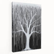 Abstract floral stretched canvas artwork showcasing vibrant colors and intricate designs, ideal for modern home decor. The side view highlights its depth and texture, perfect for adding elegance to any room.