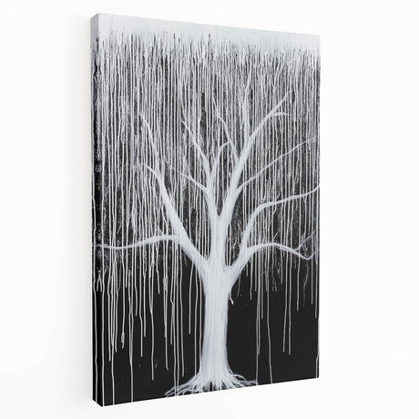 Abstract floral stretched canvas artwork showcasing vibrant colors and intricate designs, ideal for modern home decor. The side view highlights its depth and texture, perfect for adding elegance to any room.