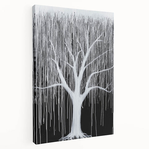 Abstract floral stretched canvas artwork showcasing vibrant colors and intricate designs, ideal for modern home decor. The side view highlights its depth and texture, perfect for adding elegance to any room.