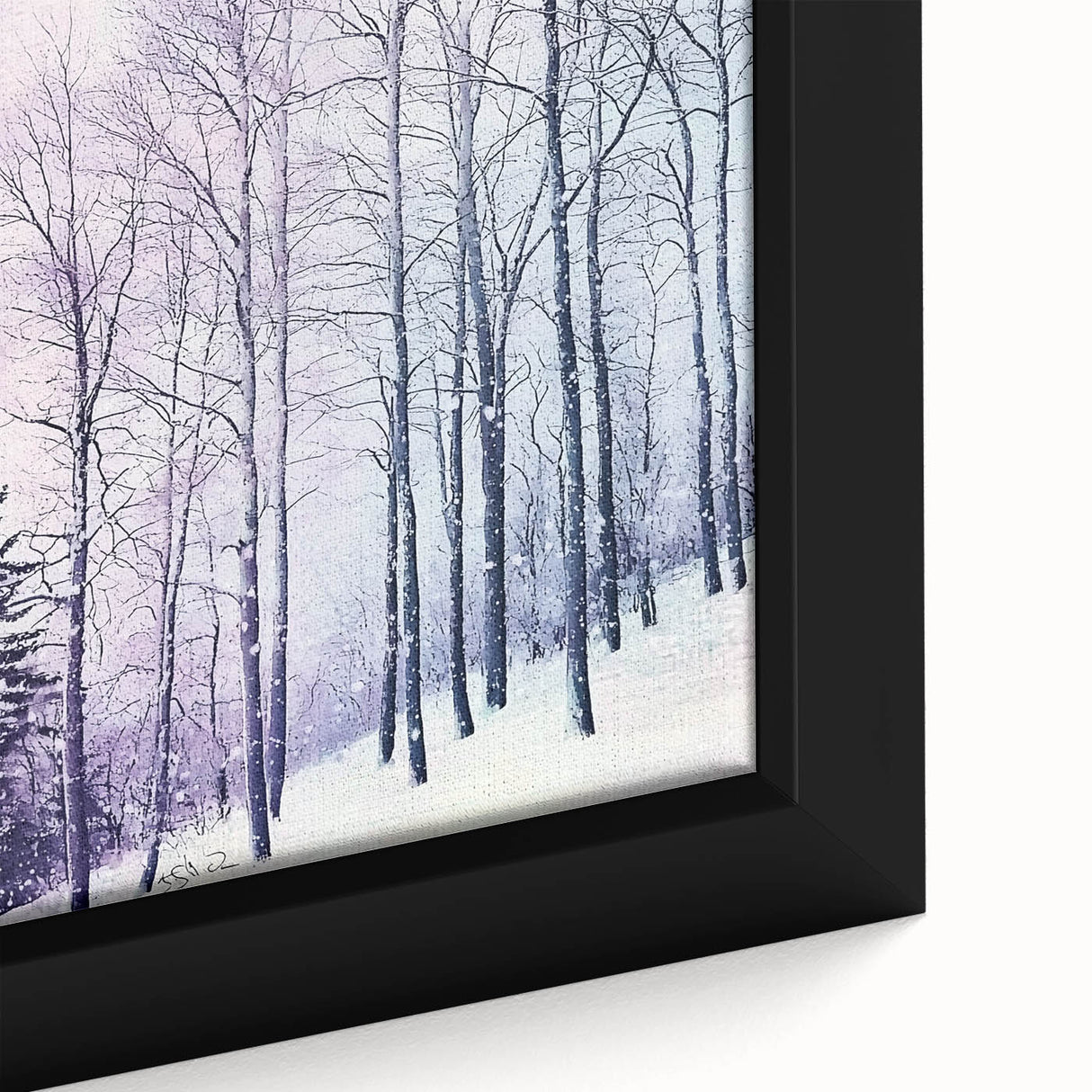 Abstract landscape framed canvas artwork showcasing vibrant colors and intricate textures, perfect for modern home decor. The piece captures serene natural elements, enhancing any living space's aesthetic.
