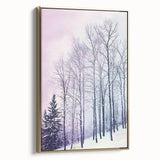 Framed canvas artwork showcasing an abstract landscape design with gold accents, elegantly displayed in a side view, perfect for modern home decor.