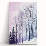 Abstract landscape stretched canvas art piece showcasing vibrant colors and dynamic shapes, elegantly leaning against a wall, perfect for modern home decor.