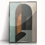 Framed acrylic wall art with a minimalist abstract design in silver, showcasing sleek lines and modern aesthetics, perfect for contemporary home decor.