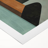 Abstract minimalist wall art on rolled canvas showcasing soft pastel hues of blue, pink, and cream, designed for modern home decor. Ideal for stylish interiors.