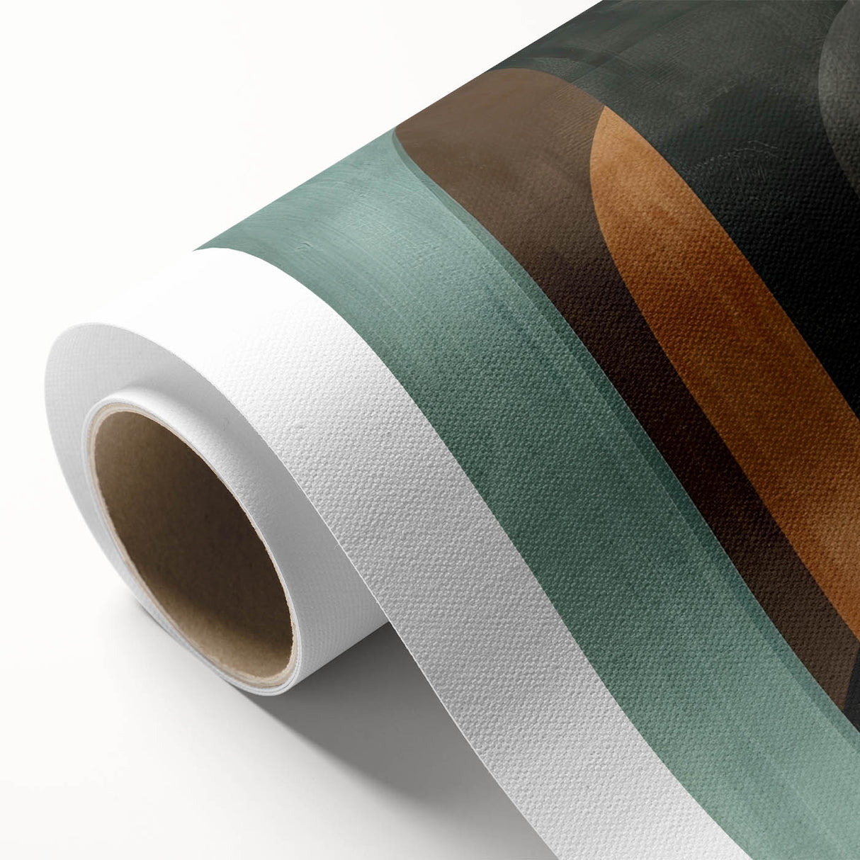 Abstract minimalist wall art on rolled canvas, showcasing soft pastel colors and geometric shapes, ideal for modern home decor. Packaged securely in a durable tube for protection during shipping.