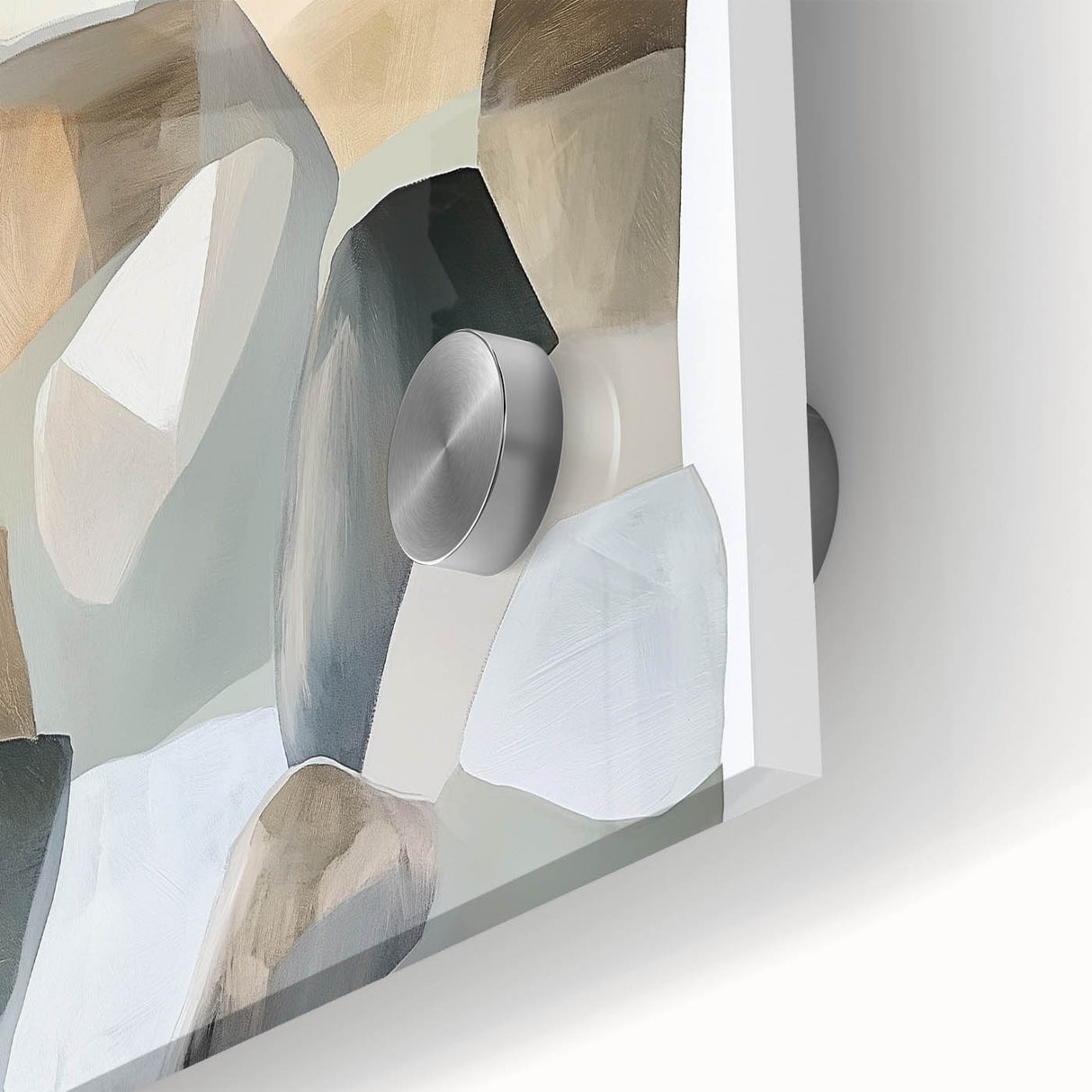 Minimalist Abstract Wall Art – Beige, Brown & Gray Stone Shapes