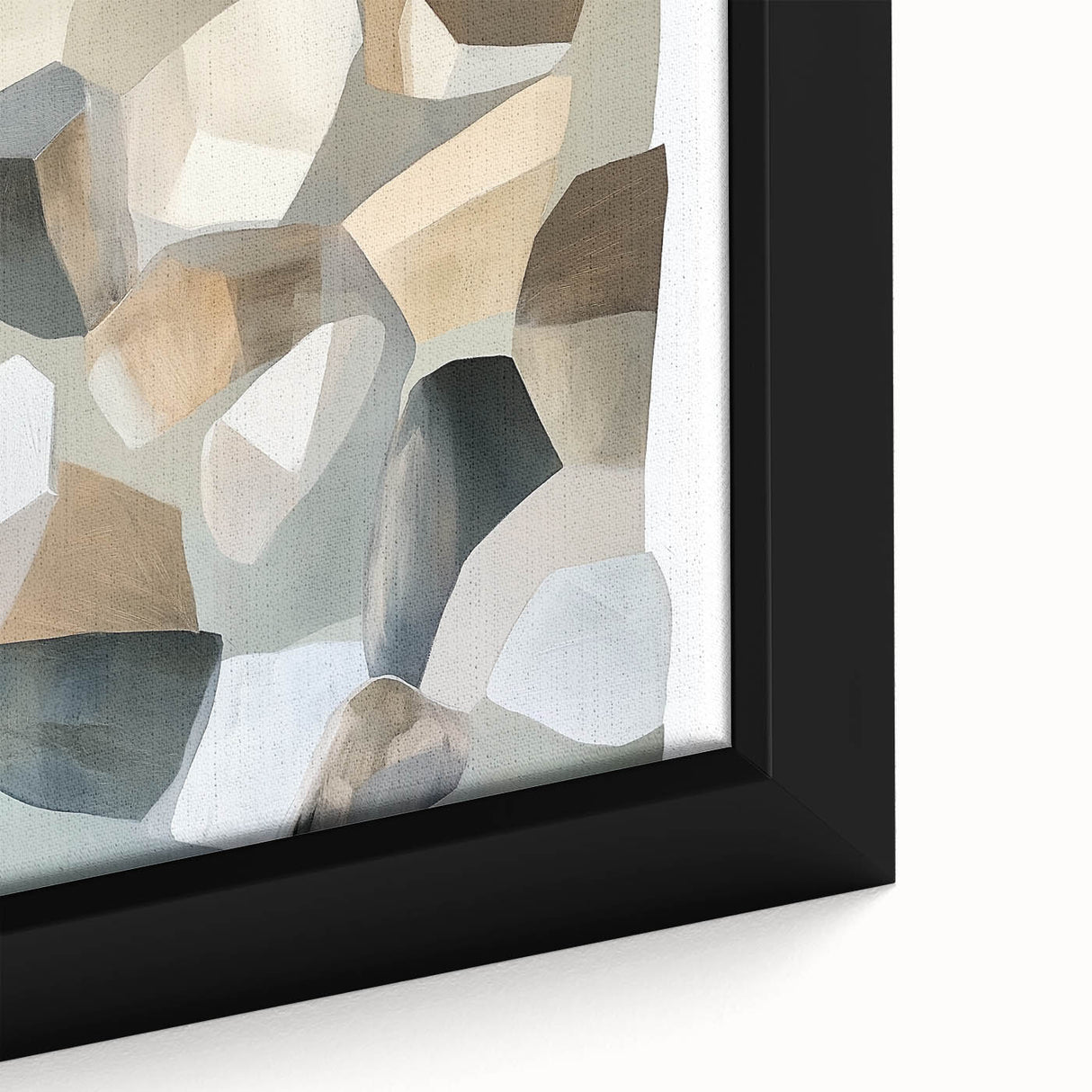 Minimalist Abstract Wall Art – Beige, Brown & Gray Stone Shapes