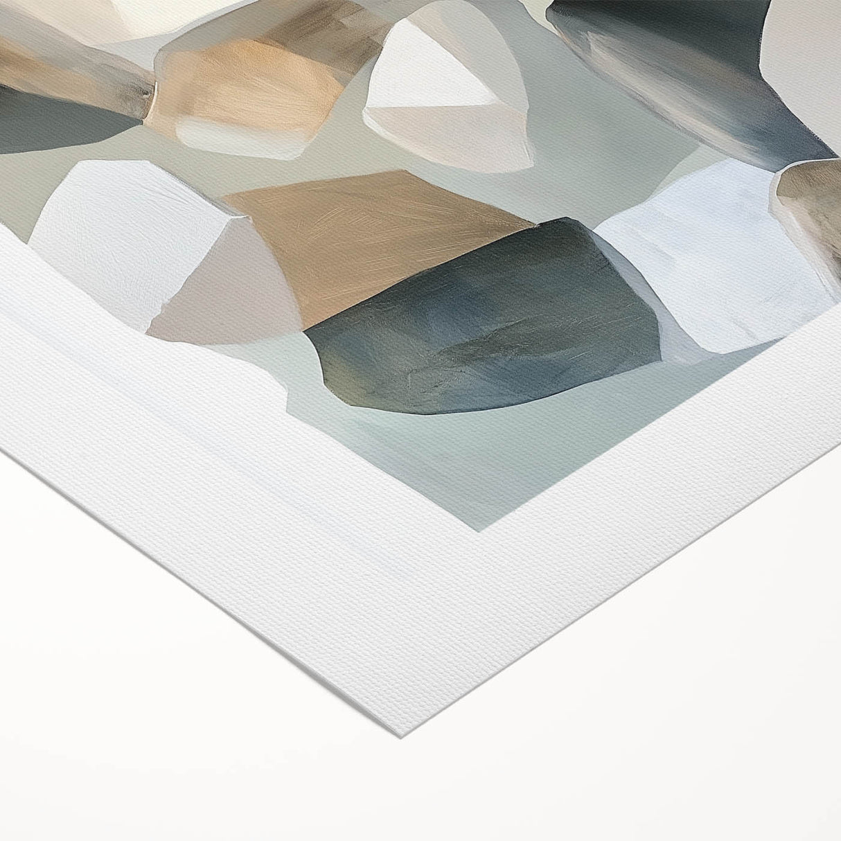 Minimalist Abstract Wall Art – Beige, Brown & Gray Stone Shapes