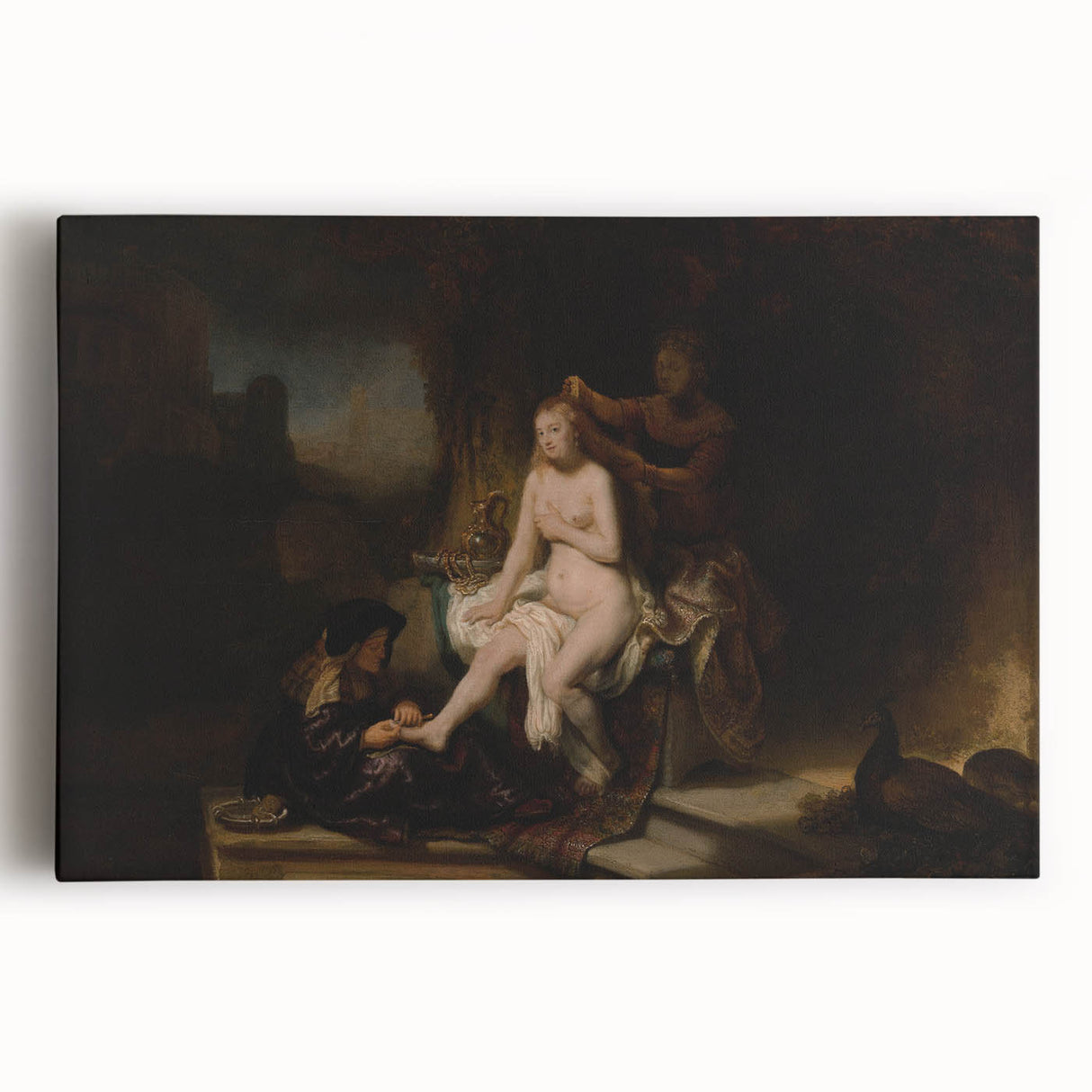 Baroque Bathing Scene: Classic Art Print with Luxurious Details