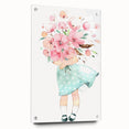 Floral Bouquet Girl Girls Room Wall Art – Kids Room Art Print