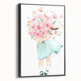 Floral Bouquet Girl Girls Room Wall Art – Kids Room Art Print