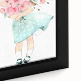 Floral Bouquet Girl Girls Room Wall Art – Kids Room Art Print