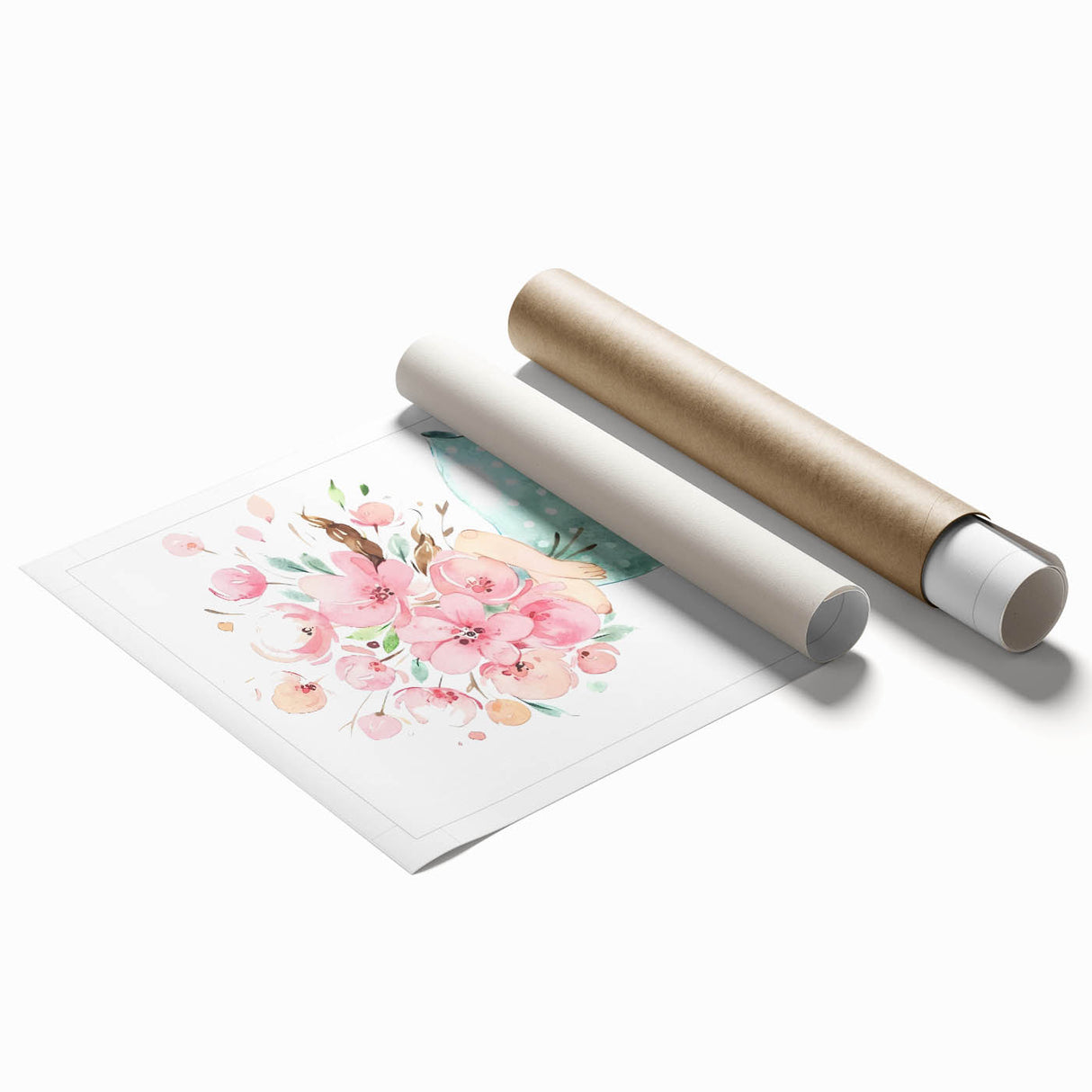 Floral Bouquet Girl Girls Room Wall Art – Kids Room Art Print