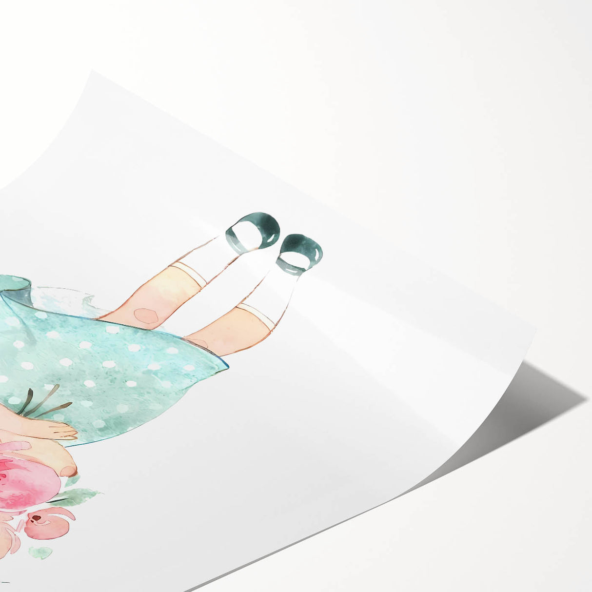 Floral Bouquet Girl Girls Room Wall Art – Kids Room Art Print