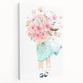 Floral Bouquet Girl Girls Room Wall Art – Kids Room Art Print