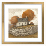 Extra large abstract art print featuring textured autumnal hues on a framed canvas, ideal for living room decor.