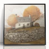 Large abstract wall art depicting autumn leaves in warm orange tones on a framed acrylic, ideal for modern living room decor.