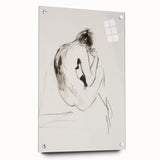 Abstract figurative acrylic artwork displayed in a glass frame, showcasing vibrant colors and intricate details, ideal for modern home decor and artistic expression.