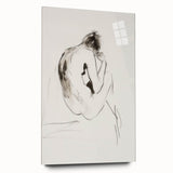 Abstract figurative acrylic artwork featuring vibrant colors and fluid shapes, displayed in a side view, showcasing its intricate details and modern style.