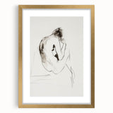 Abstract figurative art frame in matte gold, showcasing a modern design ideal for contemporary decor, enhancing both aesthetics and elegance in any room.