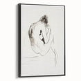 Abstract figurative framed canvas art showcasing a striking black design, viewed from the side, ideal for modern home decor or art collections. This unique piece enhances aesthetic appeal with its bold lines and contemporary style, perfect for living rooms or galleries.