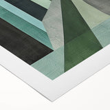 Abstract minimalist wall art on rolled canvas, showcasing soft beige and gray tones with geometric shapes, elegantly designed for modern home decor.