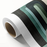 Abstract minimalist wall art on rolled canvas showcasing soft pastel colors and geometric shapes, elegantly packaged in a protective cardboard tube for display or gifting.