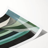 Abstract minimalist wall art print showcasing soft pastel colors and geometric shapes, rolled and ready for framing, perfect for modern home decor.